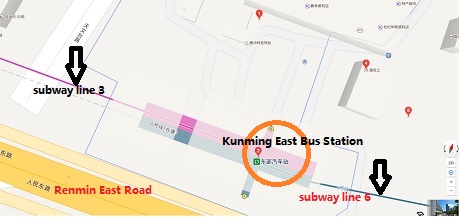 Kunming East Bus Station Location Map