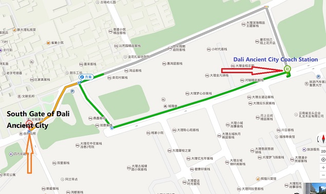 Dali Ancient City Travel Map