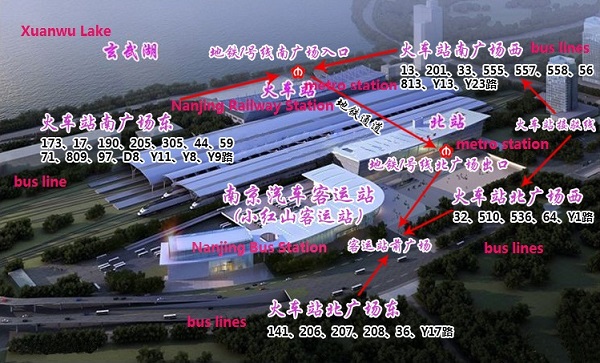 Nanjing Bus Station Neighborhood Map